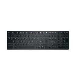 CHERRY KW X ULP - Keyboard - backlit - wireless - USB, 2.4 GHz, Bluetooth 5.2 - QWERTY - UK - key switch: CHERRY MX Ultra Low Profile - black - plastic free packaging