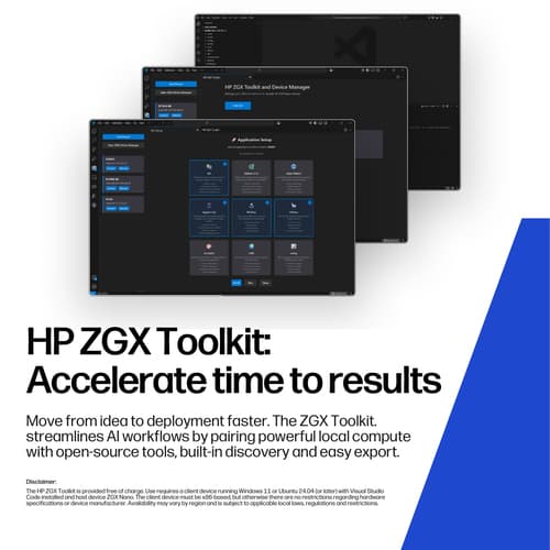 HP ZGX Nano G1n AI Station - Mini 1 x GB10 Grace Blackwell Superchip Cortex-A725 + Cortex-X925 - RAM 128 GB - SSD 1 TB - NVMe, TLC, SED - NVIDIA Blackwell - Gigabit Ethernet, 2.5 Gigabit Ethernet, 5 Gigabit Ethernet, 10 Gigabit Ethernet, 200 Gigabit Ethernet, IEEE 802.11ax (Wi-Fi 6), IEEE 802.11be (Wi-Fi 7), Bluetooth 5.4 - NVIDIA DGX OS 7 - monitor: none - black — view 6