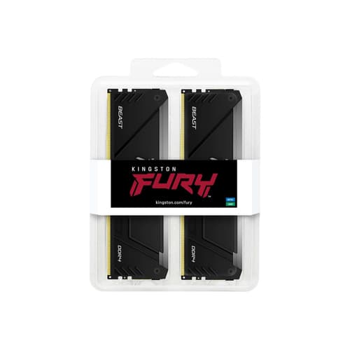 Kingston FURY Beast RGB - DDR4 - kit - 32 GB: 2 x 16 GB - DIMM 288-pin - 3600 MT/s / PC4-28800 - CL18 - 1.35 V - unbuffered - non-ECC - black — view 4