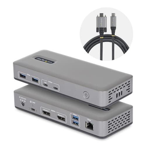 StarTech.com - Docking station - for laptop - USB-C 3.2 Gen 2 - 2 x DP - 1GbE