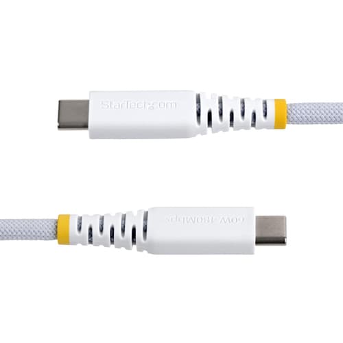 StarTech.com - USB cable - 24 pin USB-C (M) to 24 pin USB-C (M) - USB 2.0 - 3 A - USB Power Delivery (60W), straight, rugged, Power Delivery 2.0 support - white — view 4