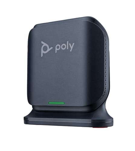 Poly Rove B2 - Cordless phone base station / VoIP phone base station with caller ID/call waiting - DECT - 3-way call capability - SIP, SIP v2, SIP over TLS, SIP over UDP, SIP over TCP, SDP, RTCP, RTP - black — image 1