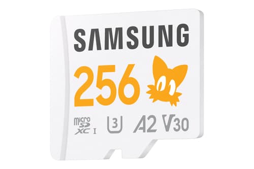 Samsung PRO Plus MB-MD256SA - Sonic the Hedgehog flash memory card (microSDXC to SD adapter included) - 256 GB - A2 / Video Class V30 / UHS-I U3 - microSDXC UHS-I - white — view 3