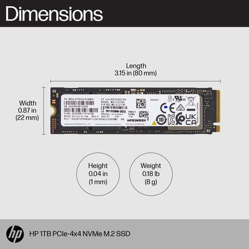 HP 1TB PCIE NVME M.2 SSD