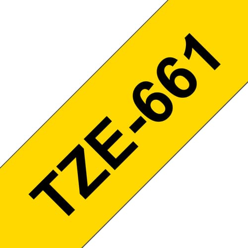 Brother TZe-661 - Self-adhesive - black on yellow - Roll (3.6 cm x 8 m) 1 cassette(s) laminated tape - for Brother PT-P950, P-Touch PT-3600, 9200, 9500, 9600, 9700, 9800, D800, E800, P900, P950