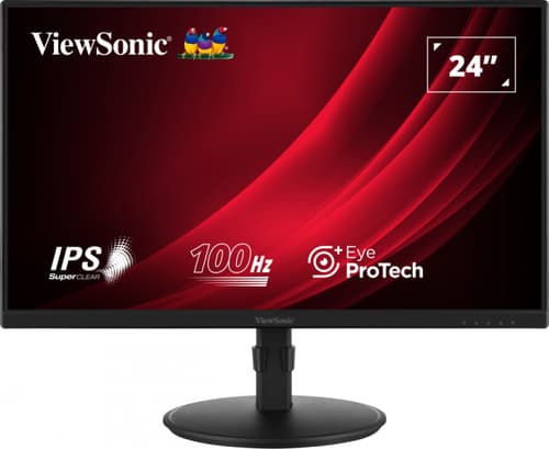 ViewSonic VG2408A-MHD - LED monitor - 24" (23.8" viewable) - 1920 x 1080 Full HD (1080p) @ 100 Hz - IPS - 250 cd/m� - 1300:1 - 5 ms - HDMI, VGA, DisplayPort - speakers