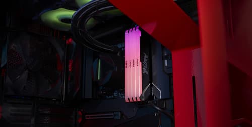 Kingston FURY Beast RGB - DDR4 - kit - 64 GB: 4 x 16 GB - DIMM 288-pin - 3200 MT/s / PC4-25600 - CL16 - 1.35 V - unbuffered - non-ECC - black — view 3