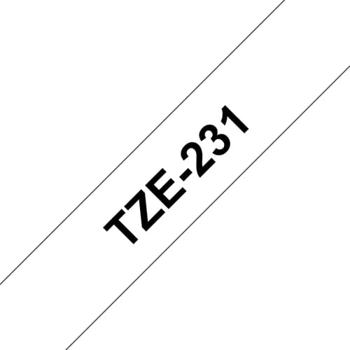 Brother TZe-231 - Self-adhesive - black on white - Roll (1.2 cm x 8 m) 1 cassette(s) laminated tape - for P-Touch PT-D460BTVP, PT-D610BTVP, PT-E310BTVP