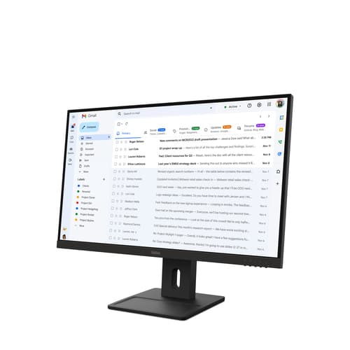 Lenovo ThinkVision E27-40 - LED monitor - 27" - 1920 x 1080 Full HD (1080p) - IPS - 300 cd/m� - 1500:1 - 4 ms - HDMI, VGA, DisplayPort - speakers - raven black — view 5