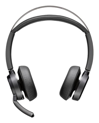 Poly Voyager Focus 2-M - Headset - on-ear - Bluetooth - wireless, wired - active noise cancelling - USB-A via Bluetooth adapter - black - Certified for Microsoft Teams — view 1