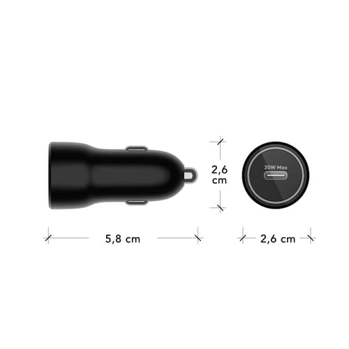 re-charge-Car Chrg USB-C 30W-BLK — view 6