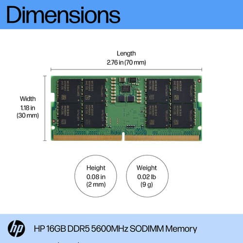 HP - DDR5 - module - 16 GB - SO-DIMM 262-pin - 5600 MHz / PC5-44800 - 1.1 V — view 4
