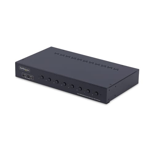 StarTech.com 8-Port HDMI KVM Switch w/1U Rack Mount Kit, 4K 60Hz - KVM switch - 8 x KVM port(s) - 1 local user - desktop - TAA Compliant