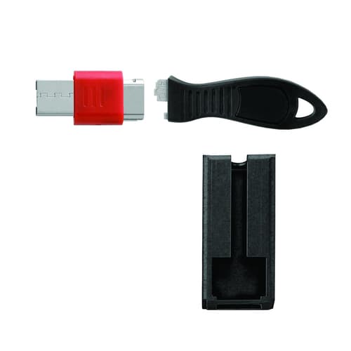 Kensington USB Port Lock with Cable Guard - Square - USB port blocker - silver — image 1