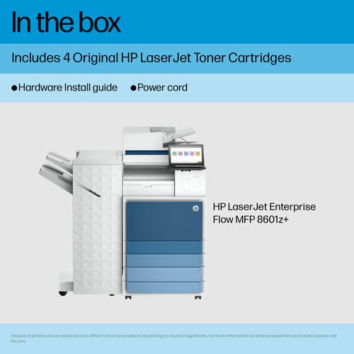HP LaserJet Enterprise Flow MFP 8601z+ - Multifunction printer - B/W - laser - A3 (297 x 420 mm) (original) - A3/Ledger (media) - up to 70 ppm (copying) - up to 70 ppm (printing) - 2180 sheets - 33.6 Kbps - Gigabit LAN, USB 3.0, USB 2.0 host, USB 3.0 host — view 6