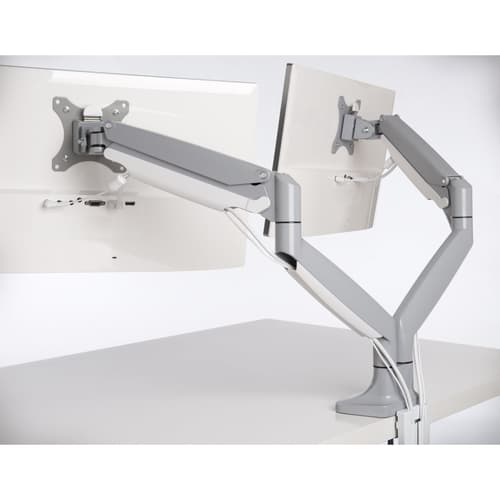 Kensington SmartFit One-Touch Dual Monitor Arm - Mounting kit - adjustable arm - for 2 monitors - metal - silver grey - screen size: 13"-32" - C-clamp, grommet, desk-mountable — view 7