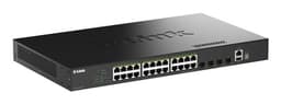 D-Link DGS 1530-28P - Switch - smart - 24 x 10/100/1000 (1 PoE) + 4 x 10 Gigabit SFP+ - rack-mountable - PoE (370 W)
