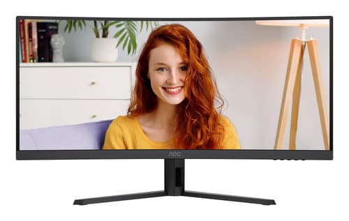 AOC Basic-line CU34B3E - B3 Series - LED monitor - curved - 34" - 3440 x 1440 WQHD @ 120 Hz - VA - 300 cd/m� - 3500:1 - HDR10 - 1 ms - HDMI, DisplayPort - black — view 6