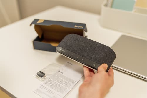 Poly Sync 10 - Speakerphone hands-free - wired - USB-A, USB-C - silver — view 5