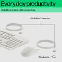 HP 225 - Keyboard and mouse set - ambidextrous, 3-zone layout, standard key travel - full size - USB - UK - cashmere white thumbnail 3