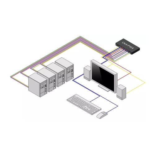 StarTech.com - KVM / audio / USB switch - 4 x KVM / audio / USB - 1 local user - desktop - TAA Compliant — view 4