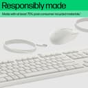 HP 225 - Keyboard and mouse set - ambidextrous, 3-zone layout, standard key travel - full size - USB - UK - cashmere white thumbnail 6