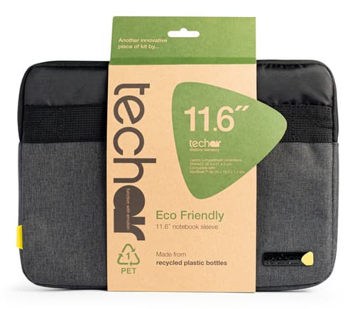 techair Eco - Notebook sleeve - 10" - 11.6" - black/grey