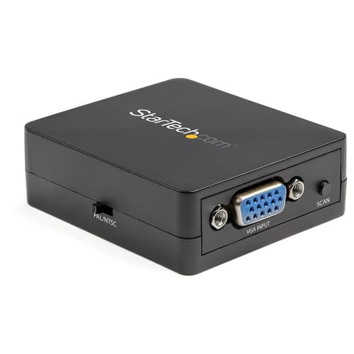 StarTech.com 1080p VGA to RCA and S-Video Converter - USB Powered - Adapter - VGA / S-Video / composite video - HD-15 (VGA) female to 4 pin mini-DIN, RCA female - black - active