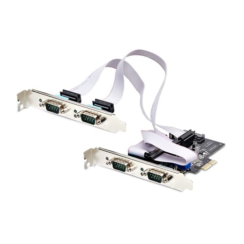StarTech.com 4-Port Serial PCIe Card, Quad-Port PCI Express to RS232/RS422/RS485 (DB9) Serial Card, Low-Profile Bracket Incl., 16C1050 UART, TAA-Compliant, For Windows/Linux, TAA Compliant - Level-4 ESD Protection (PS74ADF-SERIAL-CARD) - Serial adapter - PCIe low profile - RS-232 x 4 - black - TAA Compliant