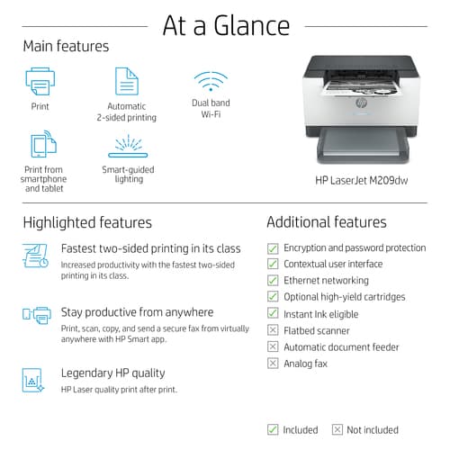 HP LaserJet M209dw Printer — view 6