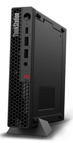 ThinkStation P3 Tiny, Intel� Core� i7-14700 vPro� (E-cores up to 4.20GHz, 33MB), W11P64 ENG, 16.0GB, 1x1TB SSD M.2 2280 PCIe Gen4 Performance TLC Opal, 1xNVIDIA� T1000 8GB, BT 5.1 or above,Intel�AX211vPro, 300W, 1YR Premier NBD , USB, Traditional, Black-English (UK), USB Calliope Mouse (Black) — view 4