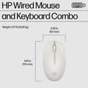 HP 225 - Keyboard and mouse set - ambidextrous, 3-zone layout, standard key travel - full size - USB - UK - cashmere white thumbnail 7