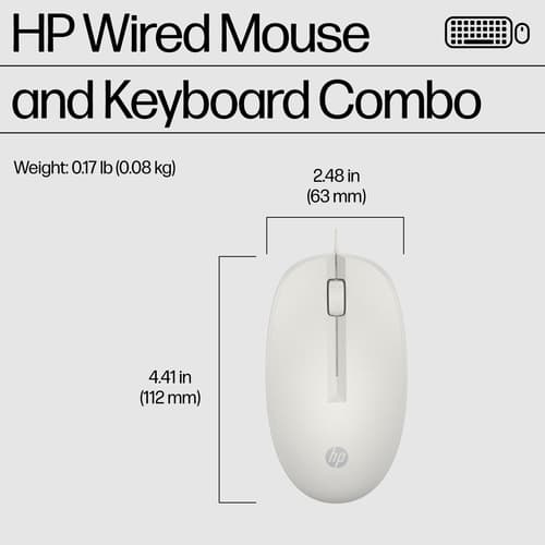 HP 225 - Keyboard and mouse set - ambidextrous, 3-zone layout, standard key travel - full size - USB - UK - cashmere white — view 8