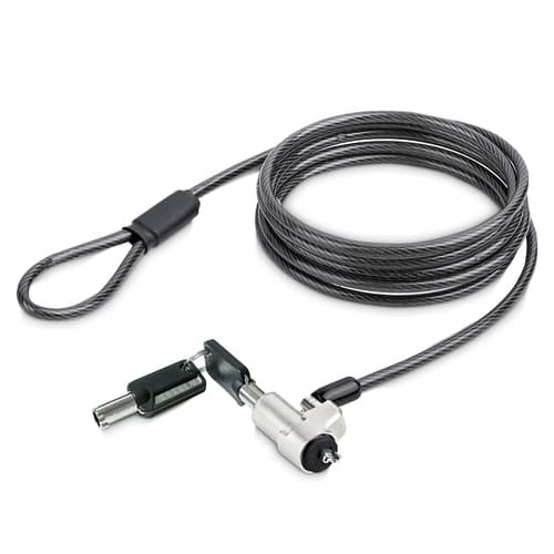 StarTech.com Laptop cable lock 6Ft Compatible With Noble Wedge, Laptop Cable Lock, 6Ft (2m), Anti-Theft Keyed Lock, Security Cable Lock For Dell XPS/Latitude, Cut-Resistant Steel Cable Lock For Laptop (NBLWK-LAPTOP-LOCK) - Security cable lock - silver, black - 2 m