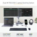 StarTech.com Thunderbolt 3 Dock with USB-C Host Compatibility, Dual 4K 60Hz DisplayPort 1.4 or Dual HDMI 2.0 Monitors, Single 8K, TB3/USB-C Laptop Docking Station, 96W PD, 5x USB, 10Gbps - 96W Power Delivery (TB3CDK2DHUE) - Docking station - USB-C 3.2 Gen 2 / Thunderbolt 3 - 2 x HDMI, 2 x DP - 1GbE thumbnail 7