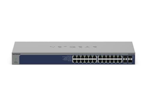 NETGEAR S3600 Series XS724TM - Switch - 2+/L3 Lite - smart - 24 x 10/25 Gigabit Ethernet + 4 x 1 Gigabit / 10 Gigabit SFP+ - desktop, rack-mountable — view 3
