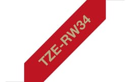 Brother TZe-RW34 - Gold on wine red - Roll (1.2 cm x 4 m) 1 cassette(s) ribbon tape - for Brother PT-D600, H110, P-Touch PT-E310, P-Touch Cube PT-P300, P-Touch Embellish PT-D215