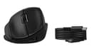 HP 725M - Mouse - ergonomic - 21� semi-vertical tilt - right-handed - 7 buttons - wireless - Bluetooth, 2.4 GHz - USB wireless receiver - black thumbnail 1