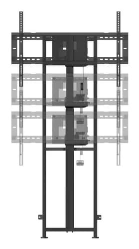 Motorized height adjustable wall mounted stand with 65 cm height adjustment and anti -collision for 55"-86" displays. Max loading 75kg,  Black — view 3