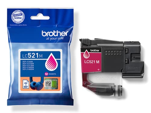 Brother LC521M - Magenta - original - pillow pack - ink cartridge - for Brother DCP-J1260W, DCP-J1310DW — view 3