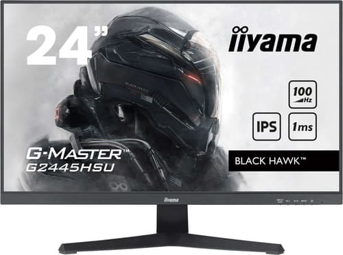 iiyama G-MASTER Black Hawk G2445HSU-B2 - LED monitor - 24" (23.8" viewable) - 1920 x 1080 Full HD (1080p) @ 100 Hz - IPS - 300 cd/m� - 1300:1 - 1 ms - HDMI, DisplayPort - speakers - matte black