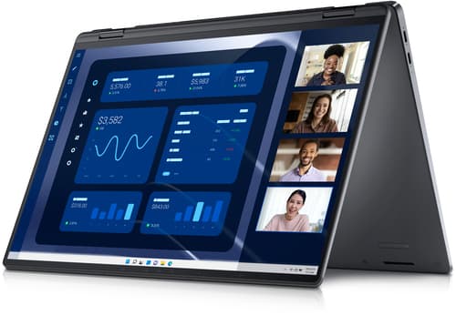Dell Latitude 9450 2-in-1 - Flip design - Intel Core Ultra 7 - 165U / up to 4.9 GHz - Evo vPro - Win 11 Pro - Intel Graphics - 32 GB RAM - 1 TB SSD NVMe, TLC, Class 35 - 14" IPS touchscreen 2560 x 1600 (QHD+) - Wi-Fi 7 - grey - BTP - with 3 Years Basic Onsite Service after Remote Diagnosis with Hardware-Only Support — view 9