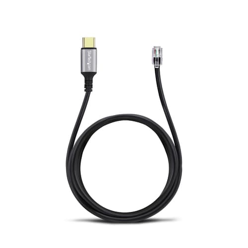 StarTech.com USB-C to RJ9 Adapter for Office Phone Handset or Wired/Wireless Headset, Use Existing Landline Hardware, 6ft/1.8m, For Laptop/Desktop Computer/Mobile - Headset adapter - 24 pin USB-C male to RJ-9 male - 1.8 m - black - bus powered — view 7