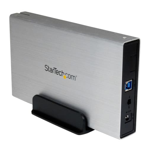 StarTech.com 3.5in Silver Aluminum USB 3.0 External SATA III SSD / HDD Enclosure with UASP - Portable USB 3 3.5" SATA Hard Drive Enclosure (S3510SMU33) - Storage enclosure - 3.5" - SATA 6Gb/s - USB 3.0 - silver - for P/N: SVA12M2NEUA, SVA12M5NA, USBDUP15, USBDUPE115, USBDUPE17