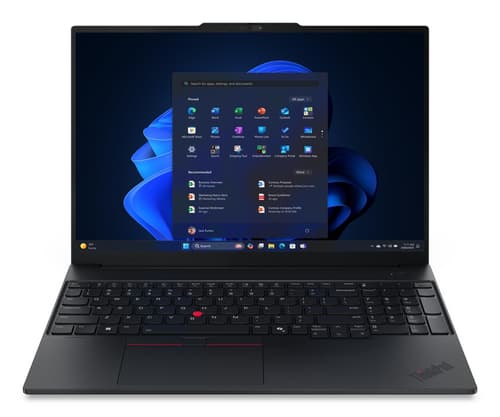 Lenovo ThinkPad E16 Gen 3 21SR - 180-degree hinge design - Intel Core Ultra 5 - 225U / up to 4.8 GHz - Win 11 Pro - Intel Graphics - 16 GB RAM - 512 GB SSD TCG Opal Encryption 2, NVMe - 16" IPS 1920 x 1200 - Wi-Fi 6E, Bluetooth - black - kbd: UK - with 1 Year Lenovo Premier Support, CO2 Offset 0.5 ton (2nd Gen)