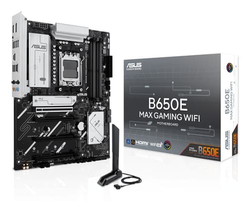 ASUS B650E MAX GAMING WIFI - Motherboard - ATX - Socket AM5 - AMD B650 Chipset - USB-C 3.2 Gen2, USB 3.2 Gen 2, USB 3.2 Gen 1 - 2.5 Gigabit LAN, Wi-Fi 6E, Bluetooth - onboard graphics (CPU required) - High Definition Audio (7.1-channel)