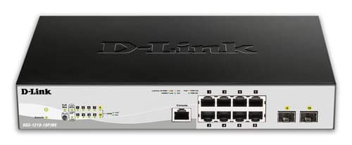 D-Link DGS 1210-10P/ME - Switch - Managed - 8 x 10/100/1000 (PoE) + 2 x Gigabit SFP - rack-mountable - PoE (78 W) — view 3