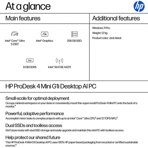 HP ProDesk 4 Mini G1i U5235T 8GB/256GB — view 4