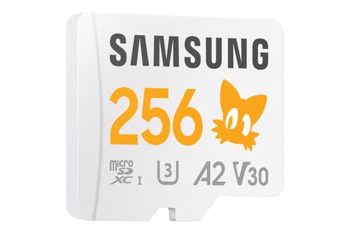 Samsung PRO Plus MB-MD256SA - Sonic the Hedgehog flash memory card (microSDXC to SD adapter included) - 256 GB - A2 / Video Class V30 / UHS-I U3 - microSDXC UHS-I - white — view 4