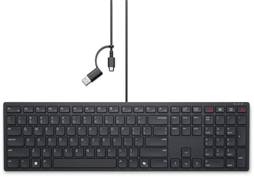 Dell Pro Silent Wired Collaboration Keyboard KB525C - Keyboard - USB, USB-C - QWERTY - US International - with 3 years NBD Advance Exchange